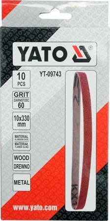 TAŚMA ŚCIERNA BEZKOŃCOWA 10SZT P60 10*330MM TAŚMA ŚCIERNA BEZKOŃCOWA 10SZT P60 10*330MM