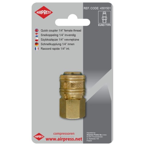 SZYBKOZŁĄCZE Z GWINTEM WEWNĘTRZNYM 1/4'' SZYBKOZŁĄCZE Z GWINTEM WEWNĘTRZNYM 1/4''