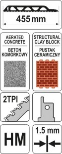 BRZESZCZOT DO PIŁY SZABLASTEJ 455MM DO CEGIEŁ I PUSTAKÓW BRZESZCZOT DO PIŁY SZABLASTEJ 455MM DO CEGIEŁ I PUSTAKÓW