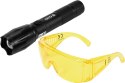 ZESTAW LATARKA UV AKUMULATOROWA 1W + OKULARY ZESTAW LATARKA UV AKUMULATOROWA 1W + OKULARY