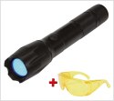 ZESTAW LATARKA UV AKUMULATOROWA 1W + OKULARY ZESTAW LATARKA UV AKUMULATOROWA 1W + OKULARY