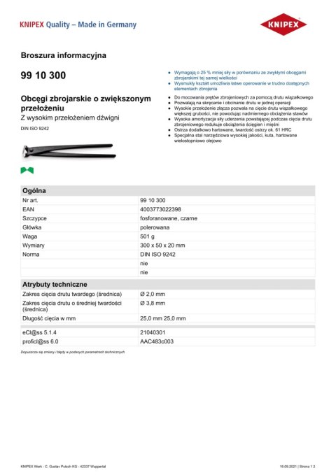 OBCĘGI ZBROJARSKIE O ZWIĘKSZONYM PRZEŁOŻENIU 300MM OBCĘGI ZBROJARSKIE O ZWIĘKSZONYM PRZEŁOŻENIU 300MM