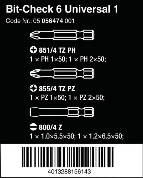 ZESTAW BIT-CHECK 6 UNIVERSAL 1, 6CZ. ZESTAW BIT-CHECK 6 UNIVERSAL 1, 6CZ.