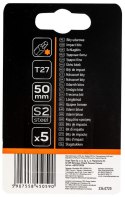 ZESTAW BITÓW UDAROWYCH S2, 50 MM, T27, 5 SZT.. ZESTAW BITÓW UDAROWYCH S2, 50 MM, T27, 5 SZT..