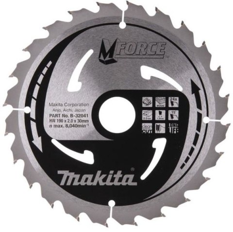 PIŁA TARCZOWA DO DREWNA M-FORCE 190*30MM 24Z PIŁA TARCZOWA DO DREWNA M-FORCE 190*30MM 24Z