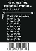 ZESTAW KLUCZY TRZPIENIOWYCH 950/9 HEX-PLUS MULTICOLOU 9CZR ZESTAW KLUCZY TRZPIENIOWYCH 950/9 HEX-PLUS MULTICOLOU 9CZR