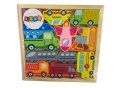 Drewniane Puzzle Środki Transportu Do Dopasowania Autobus Taxi Drewniane Puzzle Środki Transportu Do Dopasowania Autobus Taxi