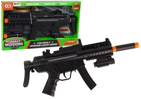 Duży Pistolet Karabin Maszynowy na baterie Światło Dźwięk Wibracje Duży Pistolet Karabin Maszynowy na baterie Światło Dźwięk Wibracje