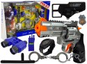 Zestaw Policyjny Pistolet Kajdanki Lornetka Gwizdek Zegarek Odznaka Zestaw Policyjny Pistolet Kajdanki Lornetka Gwizdek Zegarek Odznaka