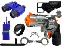 Zestaw Policyjny Pistolet Kajdanki Lornetka Gwizdek Zegarek Odznaka Zestaw Policyjny Pistolet Kajdanki Lornetka Gwizdek Zegarek Odznaka