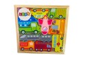 Drewniane Puzzle Środki Transportu Do Dopasowania Autobus Taxi Drewniane Puzzle Środki Transportu Do Dopasowania Autobus Taxi