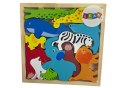 Drewniane Puzzle Zwierzęta Do Dopasowania Lew Królik Drewniane Puzzle Zwierzęta Do Dopasowania Lew Królik