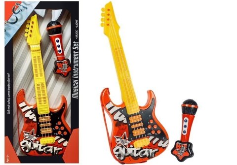 Gitara Elektryczna Mikrofon Struny Czerwona Gitara Elektryczna Mikrofon Struny Czerwona