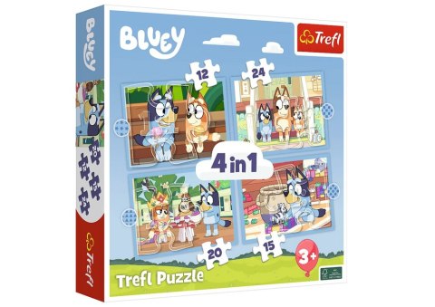 Puzzle 4w1 Bluey I Jej Świat Trefl 34637 Puzzle 4w1 Bluey I Jej Świat Trefl 34637