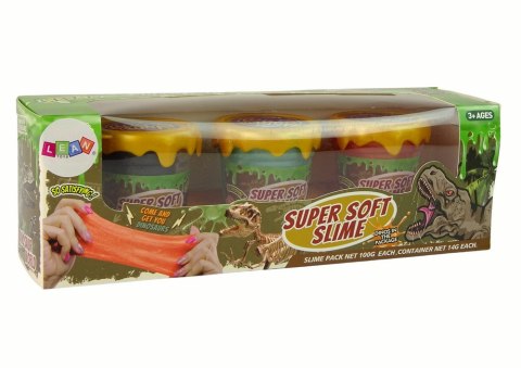 Slime Brokatowy Dinozaury DIY Miękki 3 Kolory Slime Brokatowy Dinozaury DIY Miękki 3 Kolory