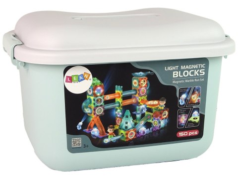 Świecąca Zjeżdżalnia Dla Kulek Klocki Magnetyczne W Pudełku 150 Elementów Świecąca Zjeżdżalnia Dla Kulek Klocki Magnetyczne W Pudełku 150 Elementów
