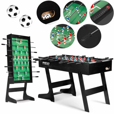 Stół do gry w piłkarzyki Neosport 121 x 61 x 80 cm NS-803 czarny Stół do gry w piłkarzyki Neosport 121 x 61 x 80 cm NS-803 czarny