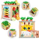 Drewniana Kostka Edukacyjna Sorter 5W1 Układanka Skrzynka Klocki Drewniana Kostka Edukacyjna Sorter 5W1 Układanka Skrzynka Klocki