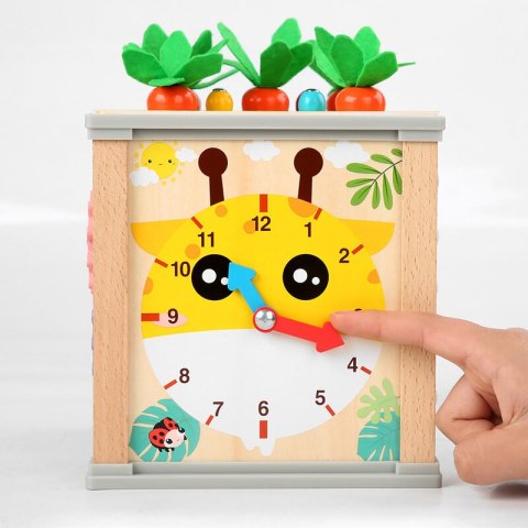 Drewniana Kostka Edukacyjna Sorter 5W1 Układanka Skrzynka Klocki Drewniana Kostka Edukacyjna Sorter 5W1 Układanka Skrzynka Klocki