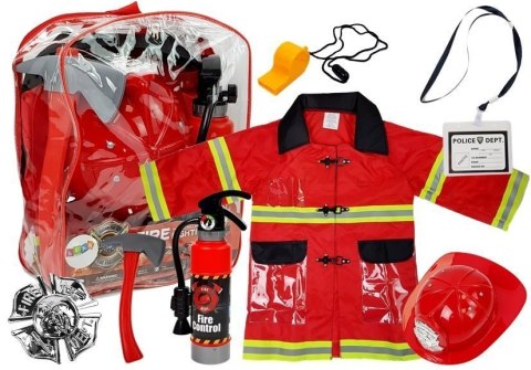 Strój Strażaka Mundur Dla Dzieci Bal Gaśnica Kask Akcesoria Strój Strażaka Mundur Dla Dzieci Bal Gaśnica Kask Akcesoria