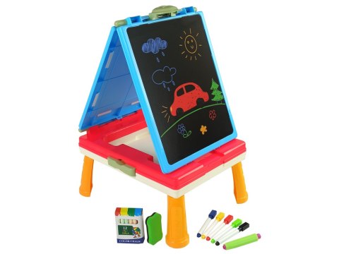 Tablica 3w1 Magnetyczno -Kredowa, Stolik Do Gier Niebieska Tablica 3w1 Magnetyczno -Kredowa, Stolik Do Gier Niebieska