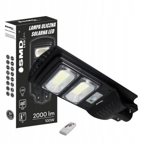 LAMPA LED ULICZNA SOLARNA 100W 6000K IP65 2000LM LAMPA LED ULICZNA SOLARNA 100W 6000K IP65 2000LM