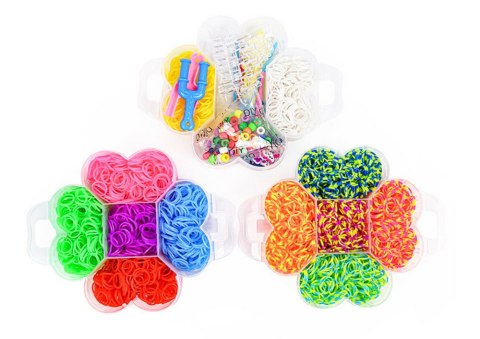Zestaw Gumek Do Tworzenia Bransoletek DIY 4500 El Zestaw Gumek Do Tworzenia Bransoletek DIY 4500 El