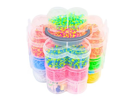 Zestaw Gumek Do Tworzenia Bransoletek DIY 4500 El Zestaw Gumek Do Tworzenia Bransoletek DIY 4500 El