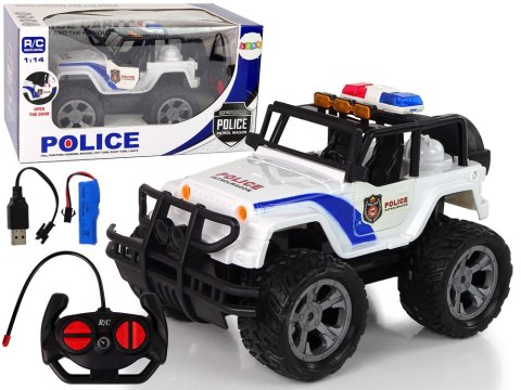 Auto R/C Policja Jeep Policyjny 1:14 Zdalnie Sterowane Efekty Świetlne Auto R/C Policja Jeep Policyjny 1:14 Zdalnie Sterowane Efekty Świetlne