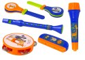 Instrumenty Muzyczne Zestaw Bęben Tamburyn Flet Kołatka Harmonijka Zwierzęta Instrumenty Muzyczne Zestaw Bęben Tamburyn Flet Kołatka Harmonijka Zwierzęta