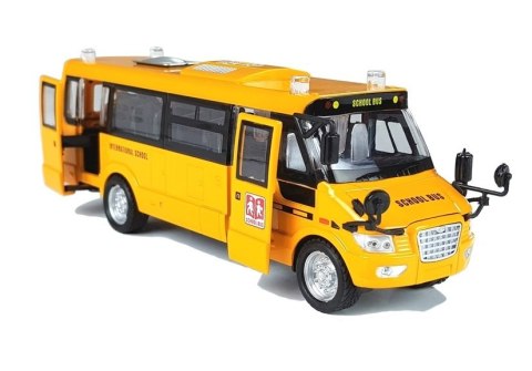 Metalowy Autobus Szkolny z silnikiem naciąganym Metalowy Autobus Szkolny z silnikiem naciąganym
