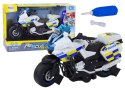 Motocykl Do Skręcania Policyjny DIY Światła Dźwięki Biały Motocykl Do Skręcania Policyjny DIY Światła Dźwięki Biały