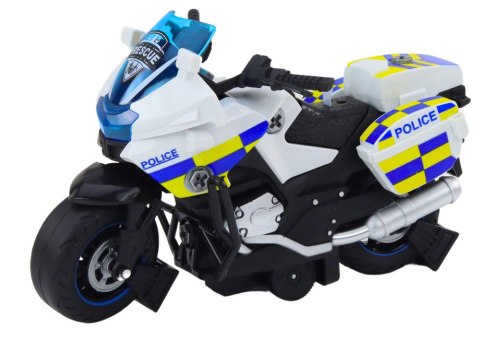 Motocykl Do Skręcania Policyjny DIY Światła Dźwięki Biały Motocykl Do Skręcania Policyjny DIY Światła Dźwięki Biały