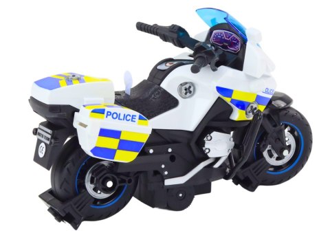 Motocykl Do Skręcania Policyjny DIY Światła Dźwięki Biały Motocykl Do Skręcania Policyjny DIY Światła Dźwięki Biały