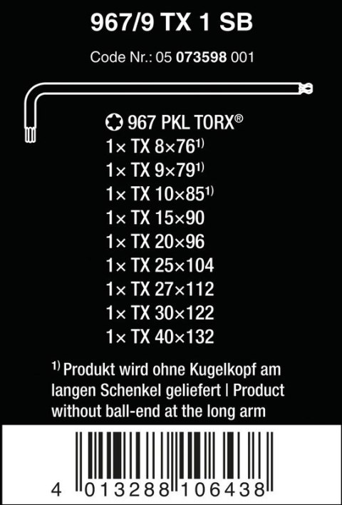 ZESTAW KLUCZY TRZPIENIOWYCH TORX BLACKLASER ZESTAW KLUCZY TRZPIENIOWYCH TORX BLACKLASER