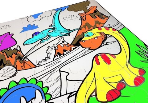 Puzzle Dla Dzieci Do Kolorowania Era Dinozaurów Pisaki 24 el Puzzle Dla Dzieci Do Kolorowania Era Dinozaurów Pisaki 24 el
