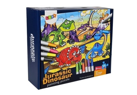 Puzzle Dla Dzieci Do Kolorowania Era Dinozaurów Pisaki 24 el Puzzle Dla Dzieci Do Kolorowania Era Dinozaurów Pisaki 24 el