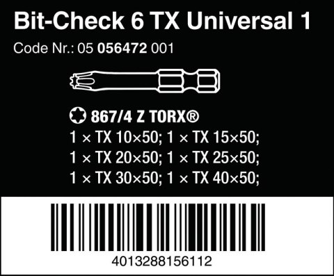 ZESTAW BIT-CHECK 6 TX UNIVERSAL 1, 6CZ. ZESTAW BIT-CHECK 6 TX UNIVERSAL 1, 6CZ.