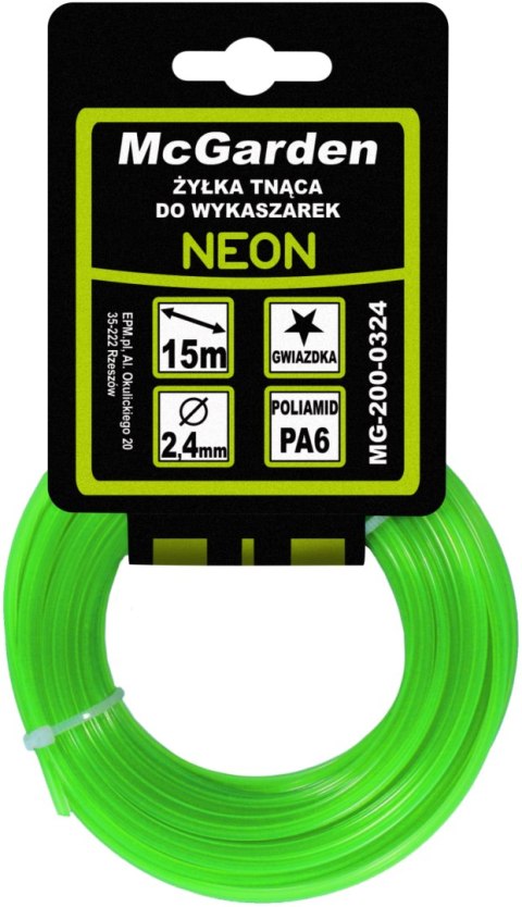 ŻYŁKA DO WYKASZARKI GWIAZDKA NEON 2,4MM 15M ŻYŁKA DO WYKASZARKI GWIAZDKA NEON 2,4MM 15M