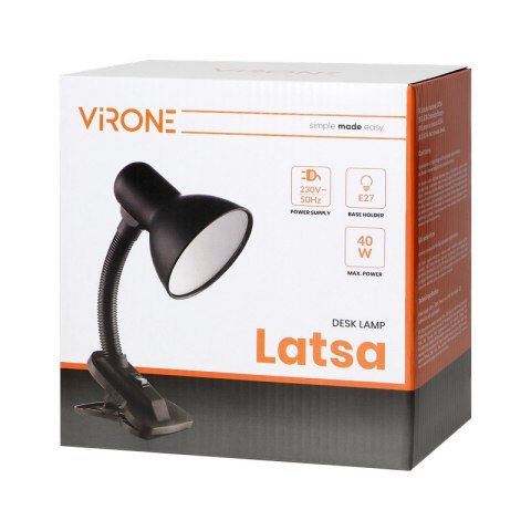 LAMPA BIURKOWA LATSA Z KLIPSEM, 40W, E27 LAMPA BIURKOWA LATSA Z KLIPSEM, 40W, E27
