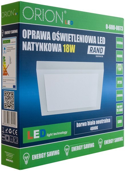 PANEL LED NATYNKOWY Z ZASILACZEM RAND 174*174 12W PANEL LED NATYNKOWY Z ZASILACZEM RAND 174*174 12W