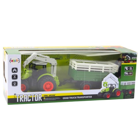 Traktor Rolniczy Z Przyczepą I Chwytakiem Zdalnie Sterowany RC 2.4G Traktor Rolniczy Z Przyczepą I Chwytakiem Zdalnie Sterowany RC 2.4G