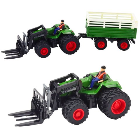 Traktor Rolniczy Z Przyczepą i Widłami Podwójne Koła Zdalnie Sterowany RC Traktor Rolniczy Z Przyczepą i Widłami Podwójne Koła Zdalnie Sterowany RC
