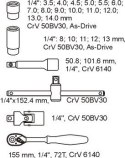 WKŁAD DO SZUFLADY ZESTAW NASADEK 1/4'' 25 CZĘŚCI WKŁAD DO SZUFLADY ZESTAW NASADEK 1/4'' 25 CZĘŚCI